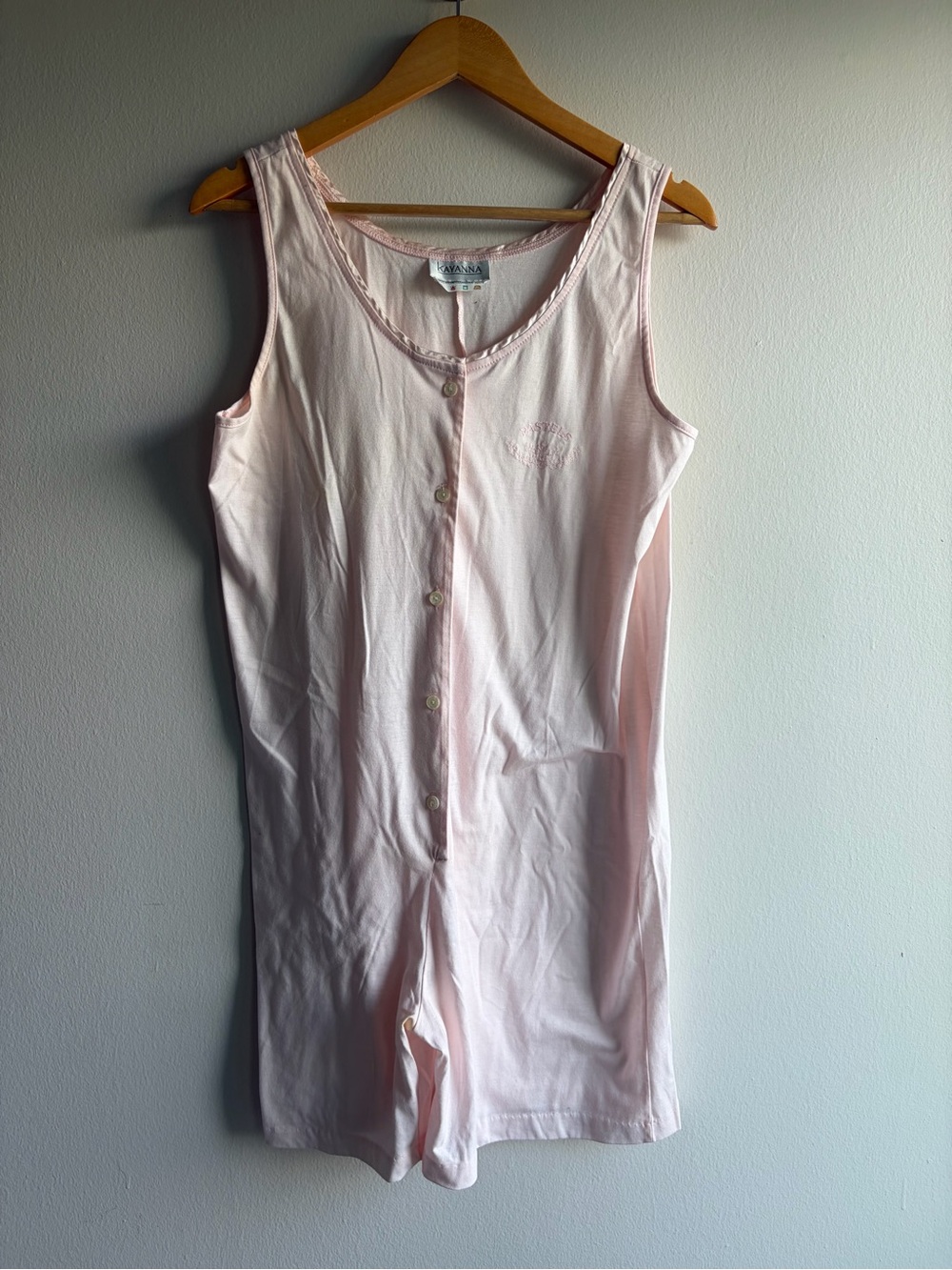 Kay Anna Lightweight Sleeveless Sleep Romper in Pale Pink